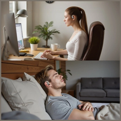 Bezprzewodowe słuchawki Open-Ear 4smarts SkyBuds OWS Bluetooth 5.4 z ekranem AI beżowy