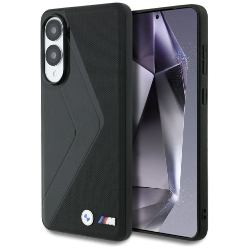 Etui BMW Leather Oversized Stripes MagSafe do Samsung Galaxy S25 Edge czarny