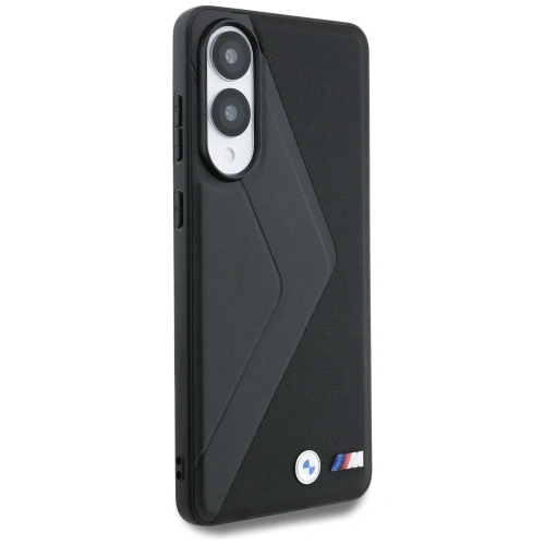 Etui BMW Leather Oversized Stripes MagSafe do Samsung Galaxy S25 Edge czarny