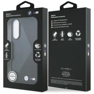 BMW Bőr Oversized Csíkok MagSafe Samsung Galaxy S25 Edge fekete