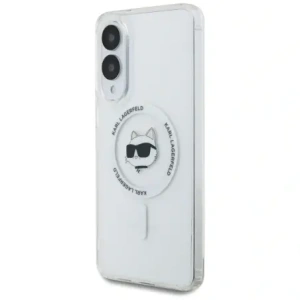 Etui Karl Lagerfeld Button Choupette Head Printed Logo MagSafe do Samsung Galaxy S25 Edge biały