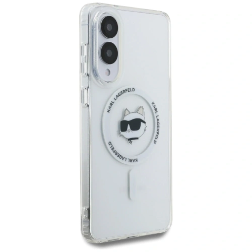 Etui Karl Lagerfeld Button Choupette Head Printed Logo MagSafe do Samsung Galaxy S25 Edge biały