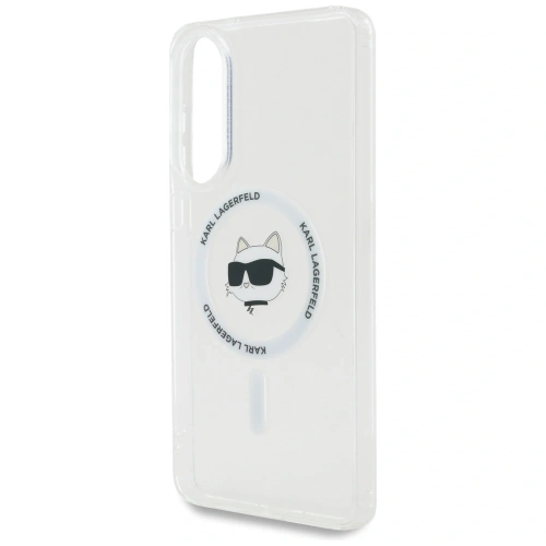 Etui Karl Lagerfeld Button Choupette Head Printed Logo MagSafe do Samsung Galaxy S25 Edge biały