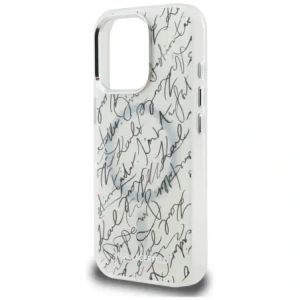 Etui Karl Lagerfeld IML Karl Script Pattern MagSafe do Apple iPhone 16 Pro biały