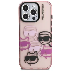 Etui Karl Lagerfeld IML Multi K&C Head Pattern do Apple iPhone 16 Pro Max różowy