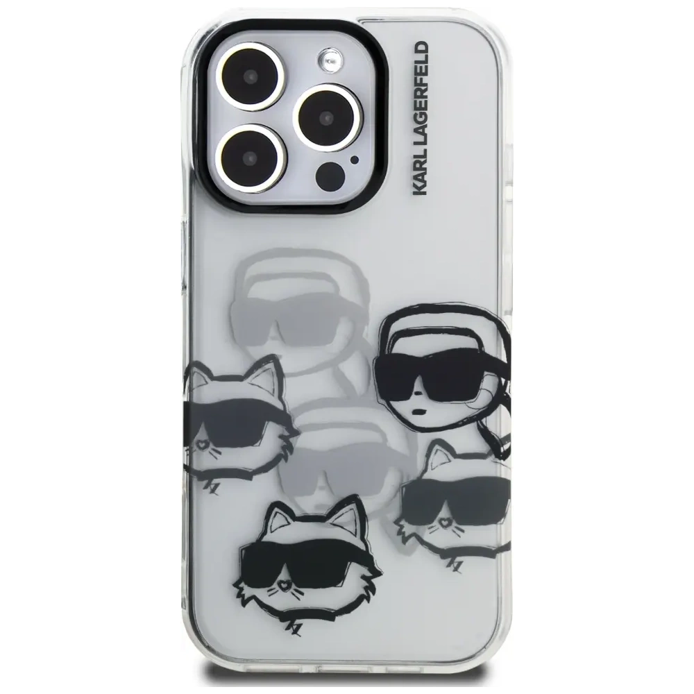 Etui Karl Lagerfeld IML Multi K&C Head Pattern do Apple iPhone 16 Pro przezroczysty