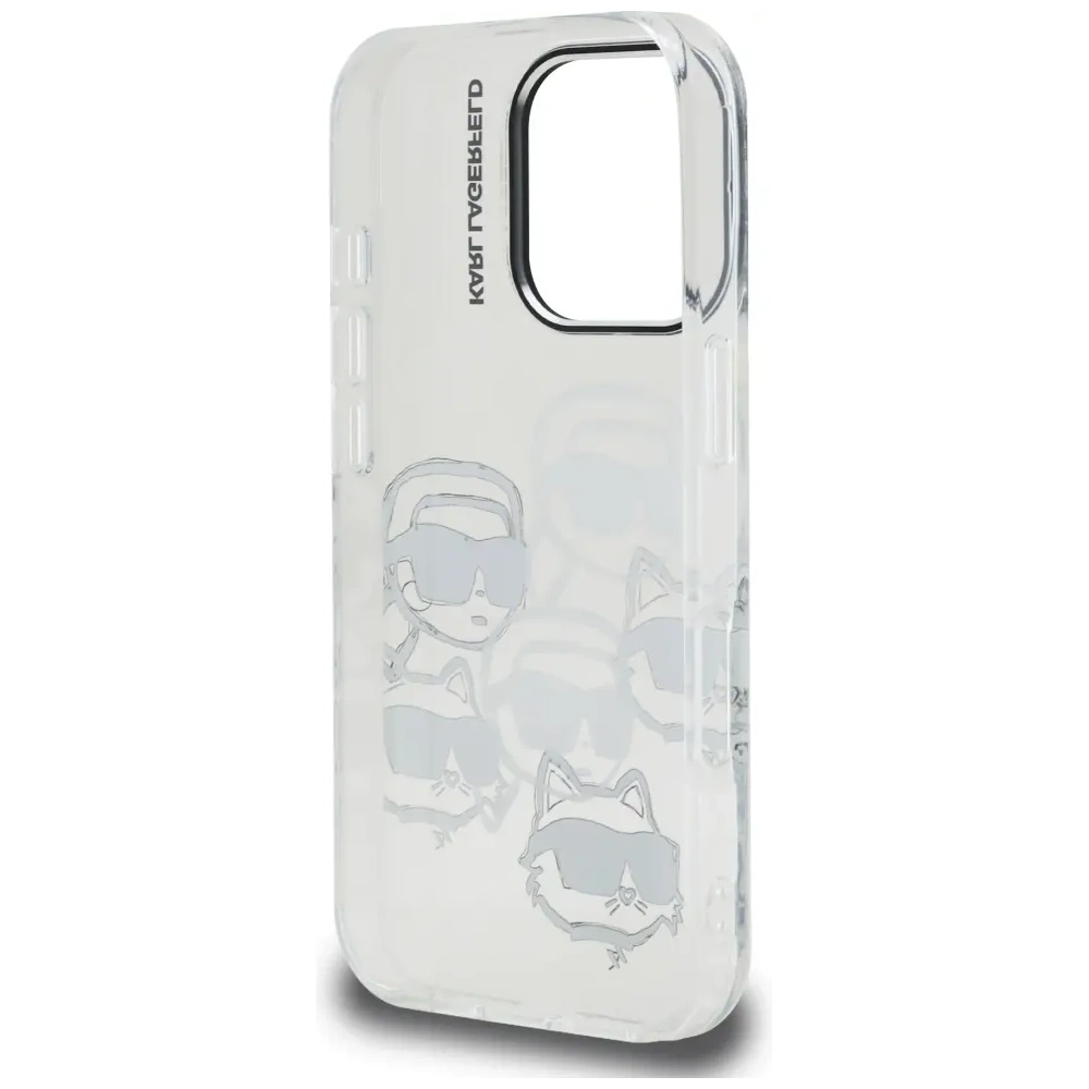 Etui Karl Lagerfeld IML Multi K&C Head Pattern do Apple iPhone 16 Pro przezroczysty