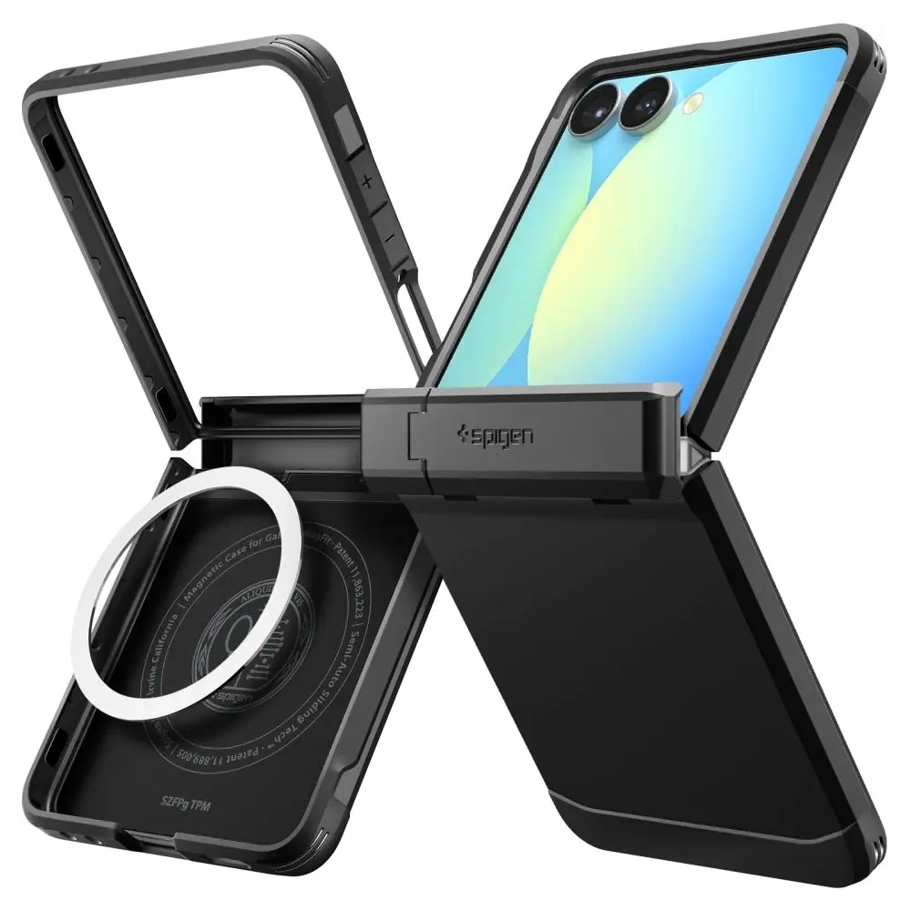 Spigen Tough Armor Pro Mag MagSafe Samsung Galaxy Z Flip 7 Fekete