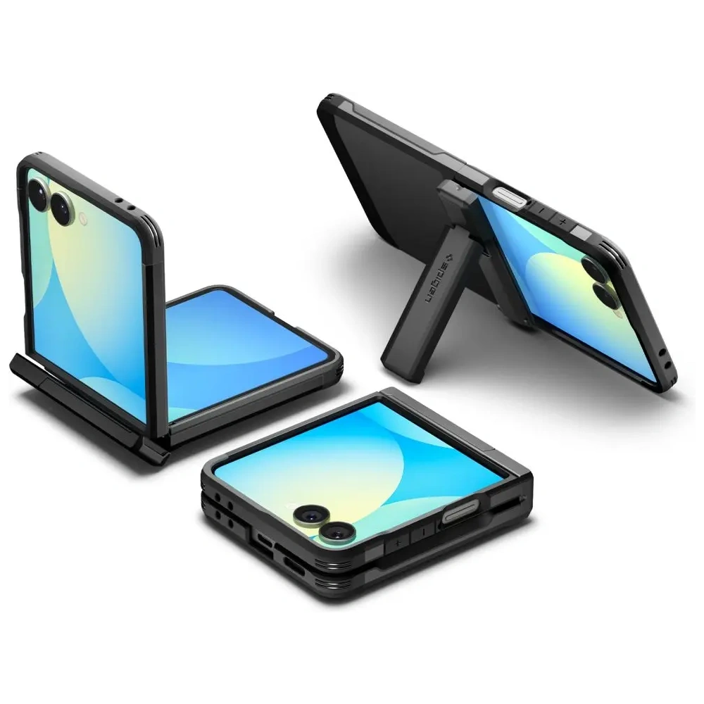 Spigen Tough Armor Pro Mag MagSafe Samsung Galaxy Z Flip 7 Fekete