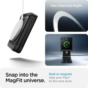 Spigen Tough Armor Pro Mag MagSafe Samsung Galaxy Z Flip 7 Fekete