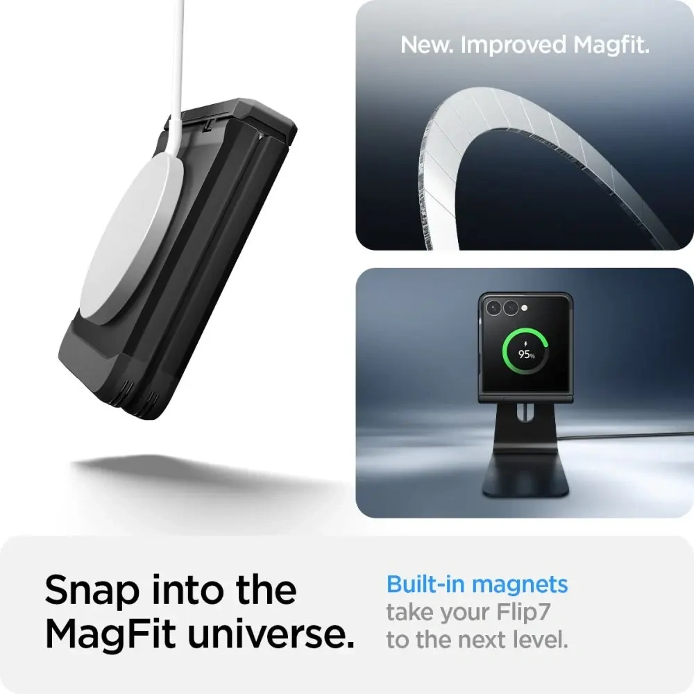 Spigen Tough Armor Pro Mag MagSafe Samsung Galaxy Z Flip 7 Fekete