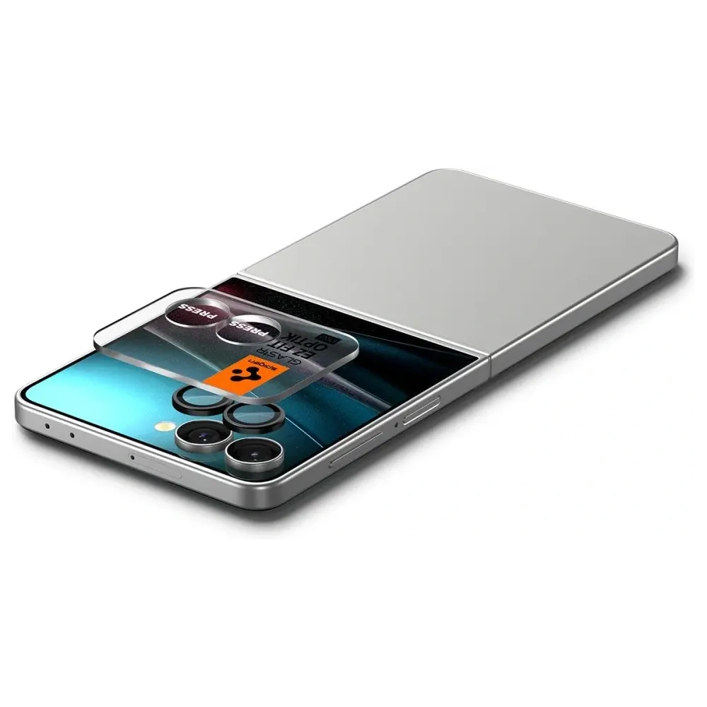 Protector de cameră Spigen Optik Pro HD Glas.tr ez Fit pentru Samsung Galaxy Z Flip 7 Negru [2 PACHET]