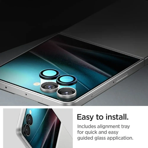 Szkło hartowane na aparat Spigen Optik Pro HD Glas.tr ez Fit Camera Protector do Samsung Galaxy Z Flip 7 Black [2 PACK] 