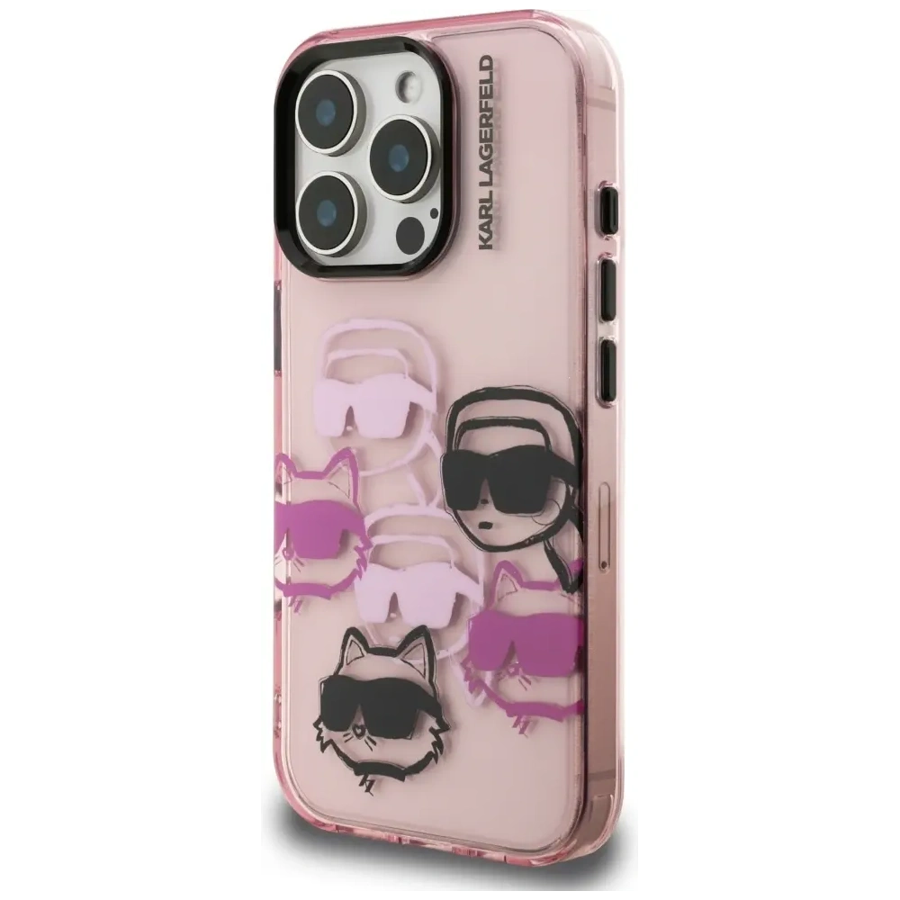 Etui Karl Lagerfeld IML Multi K&C Head Pattern do Apple iPhone 16 Pro różowy