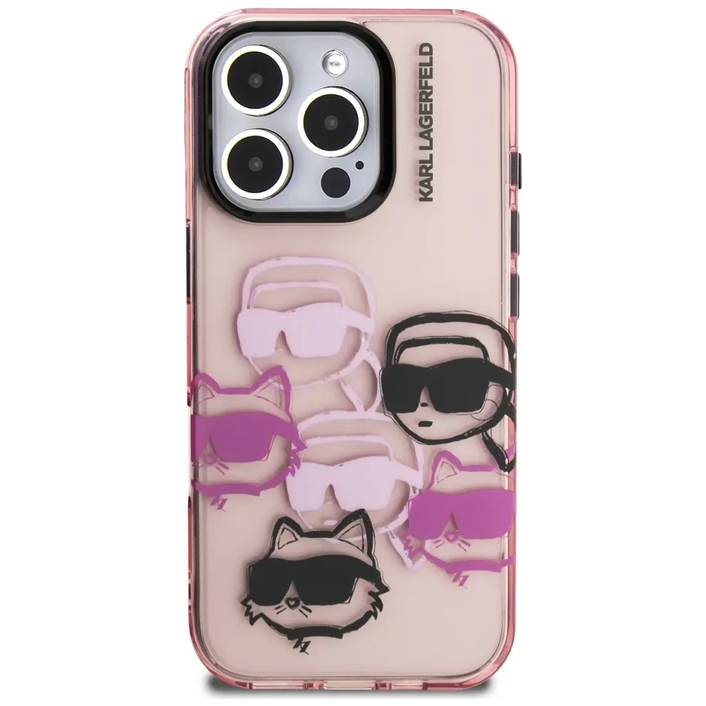 Etui Karl Lagerfeld IML Multi K&C Head Pattern do Apple iPhone 16 Pro różowy