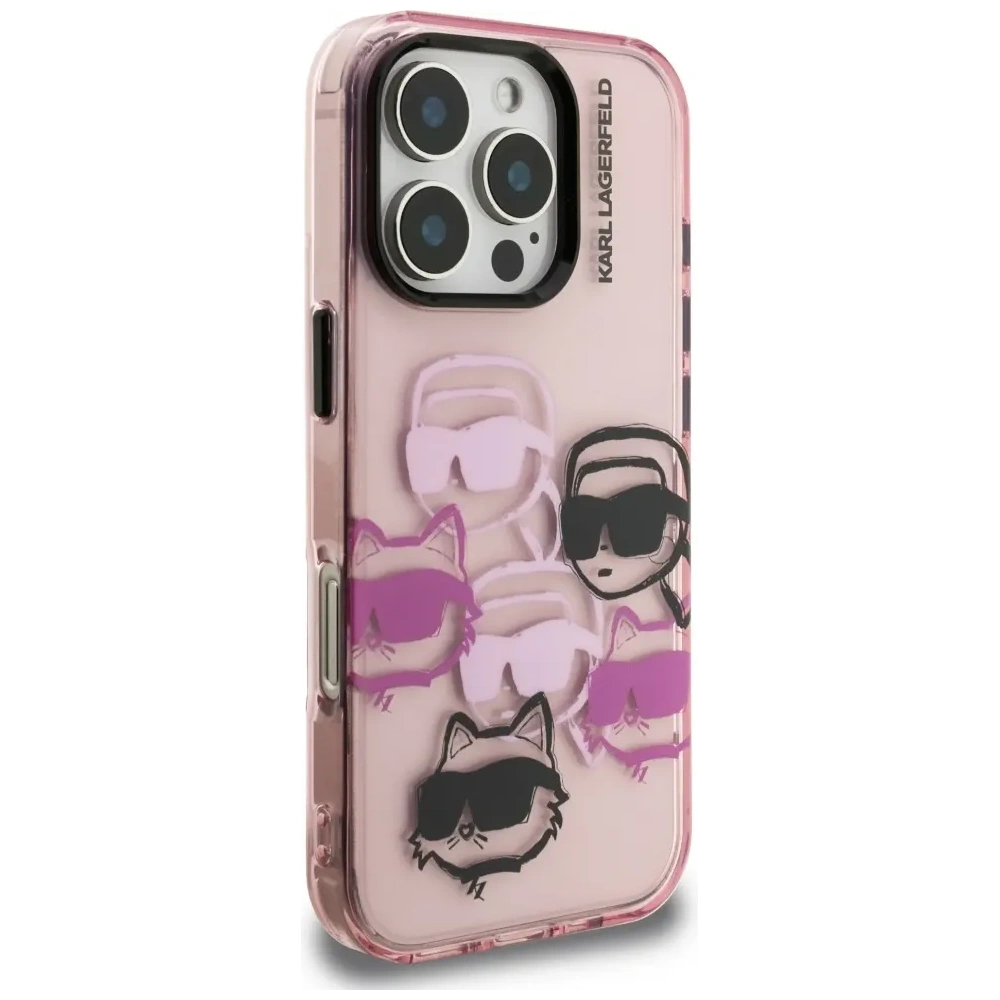 Etui Karl Lagerfeld IML Multi K&C Head Pattern do Apple iPhone 16 Pro różowy