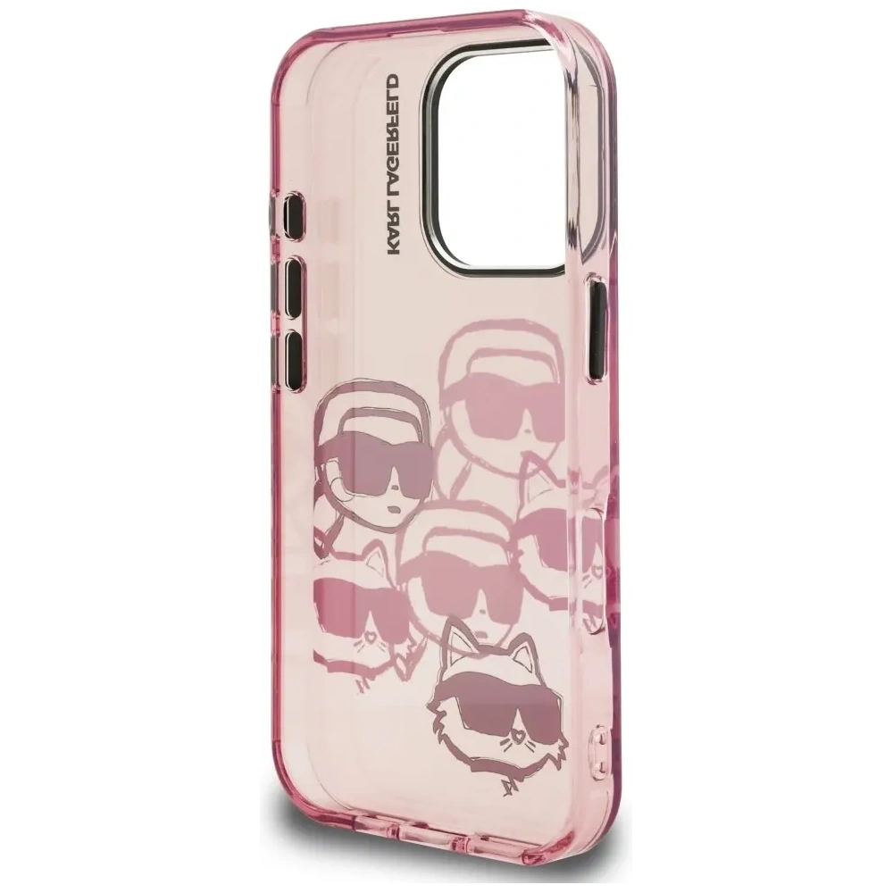 Etui Karl Lagerfeld IML Multi K&C Head Pattern do Apple iPhone 16 Pro różowy