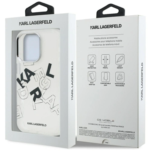 Etui Karl Lagerfeld IML Sketched Graphic do Apple iPhone 16 Pro Max przezroczysty