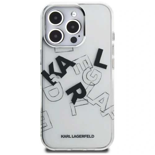 Etui Karl Lagerfeld IML Sketched Graphic do Apple iPhone 16 Pro przezroczysty