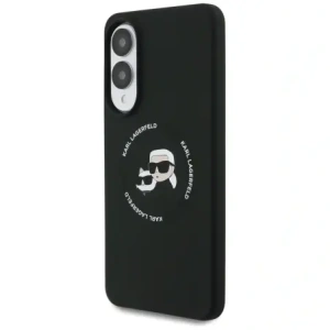 Etui Karl Lagerfeld Silicone Double Heads And Circle MagSafe do Samsung Galaxy S25 Edge czarny