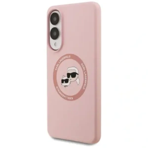 Karl Lagerfeld Silicone Double Heads And Circle MagSafe Samsung Galaxy S25 Edge pink