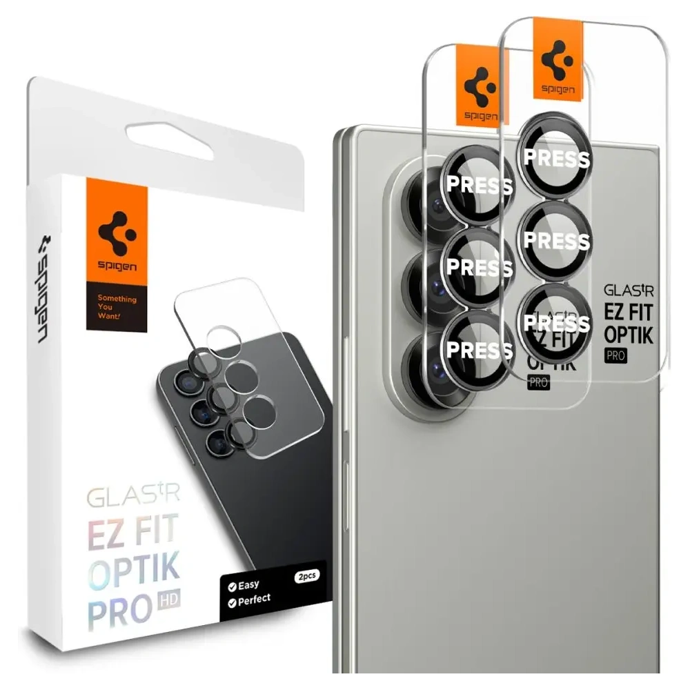 Spigen Optik Pro HD Glas.tr ez Fit Camera Protector Samsung Galaxy Z Fold 7 Black [2 PACK]