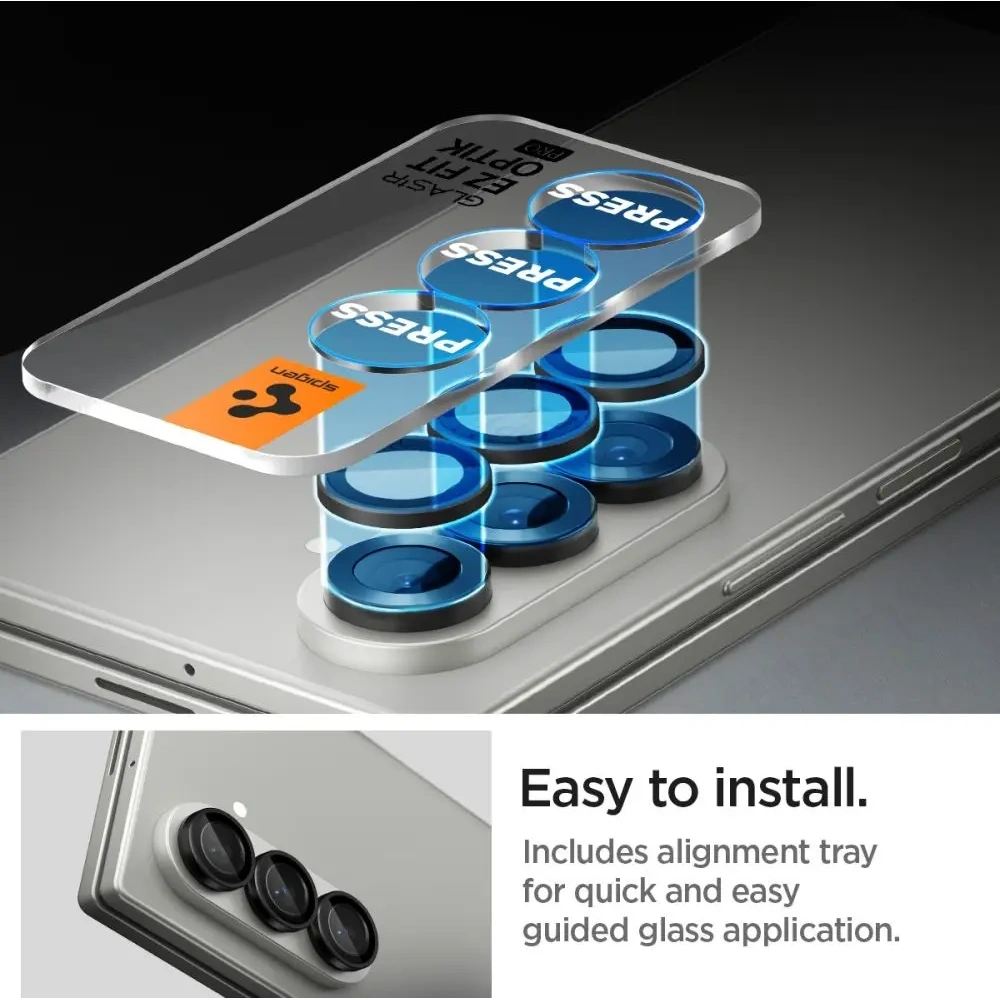 Spigen Optik Pro HD Glas.tr ez Fit Camera Protector Samsung Galaxy Z Fold 7 Black [2 PACK]