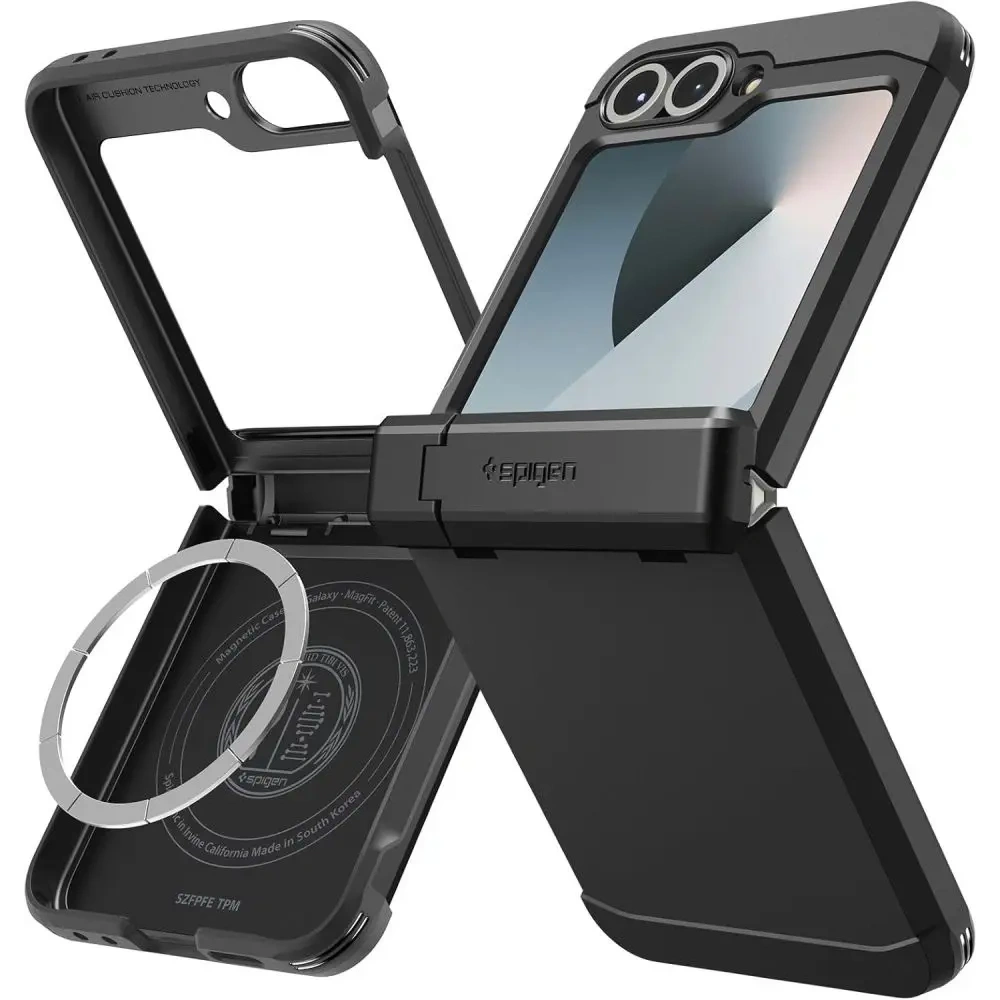 Spigen Tough Armor Pro Mag MagSafe Samsung Galaxy Z Flip 6 / 7 FE Fekete