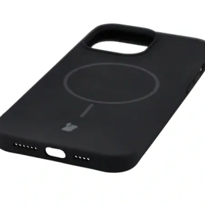 Silikonowe etui z pierścieniem magnetycznym Bizon Soft Case Magnetic do Apple iPhone 14 Pro Max czarne