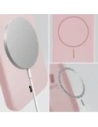 Husă moale Bizon cu magnet pentru Apple iPhone 15 roz deschis