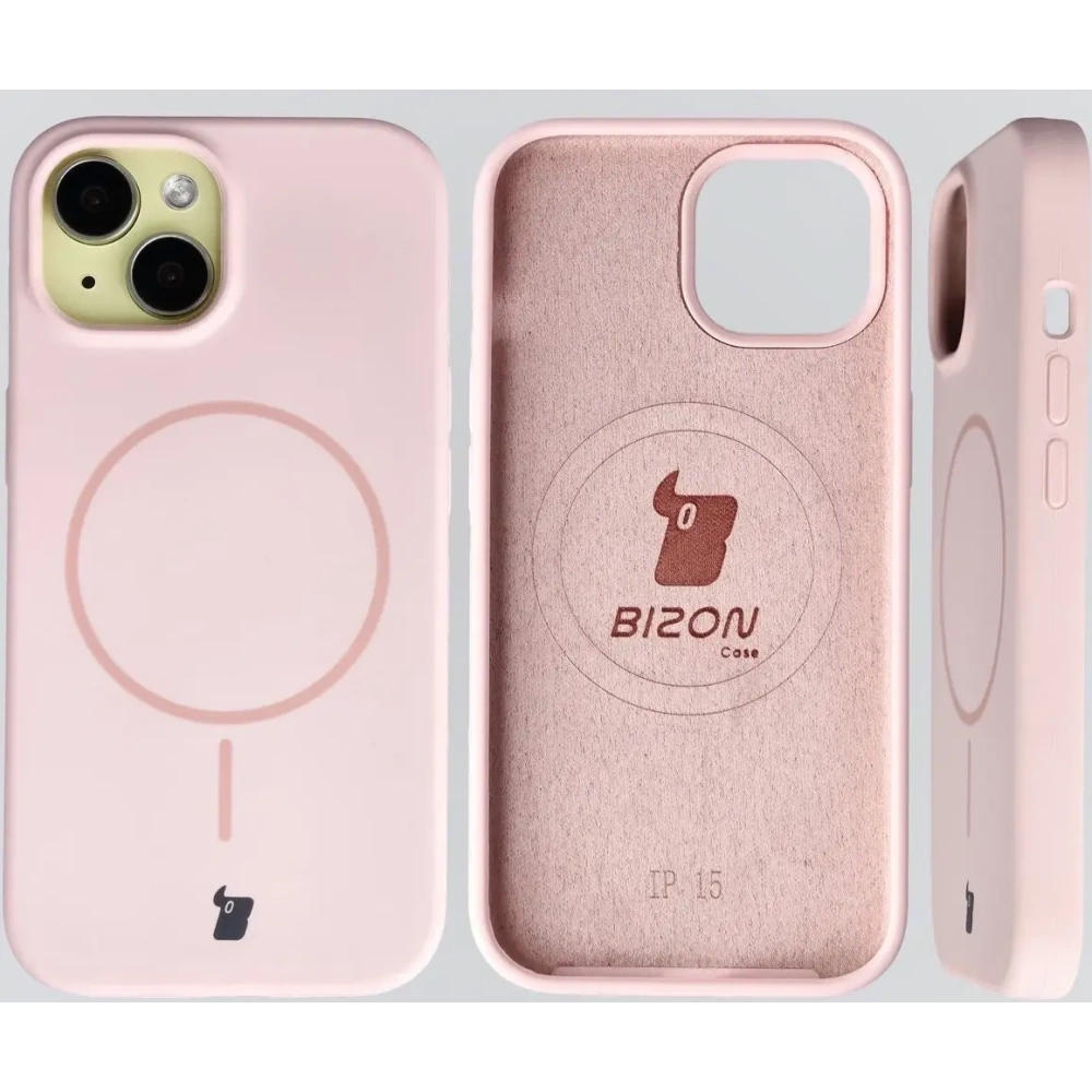 Bizon Soft Case Magnetic Apple iPhone 15 light pink