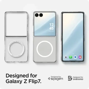 Etui Spigen Airskin Mag MagSafe do Samsung Galaxy Z Flip 7 Crystal Clear/white
