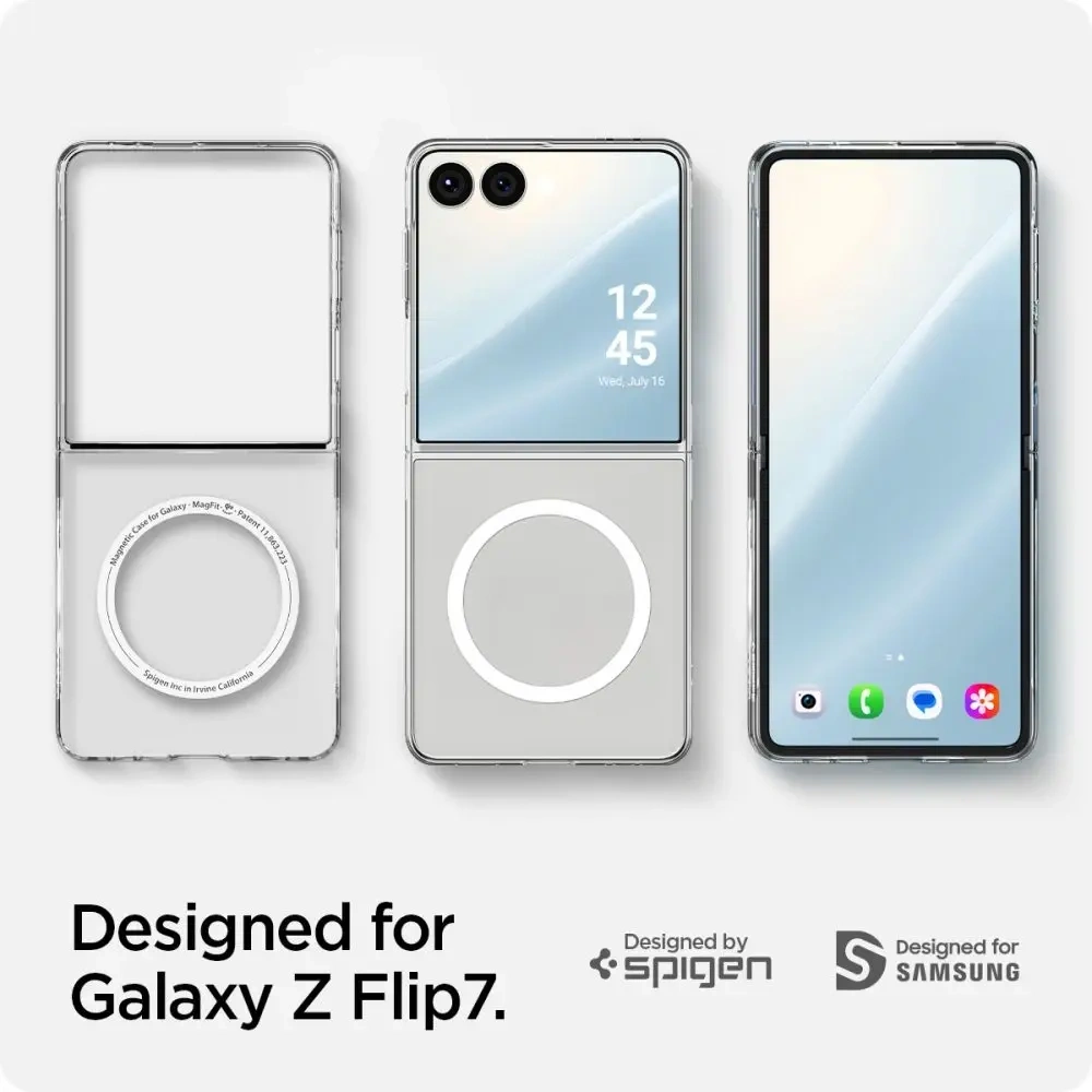 Etui Spigen Airskin Mag MagSafe do Samsung Galaxy Z Flip 7 Crystal Clear/white