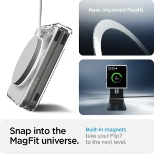 Etui Spigen Airskin Mag MagSafe do Samsung Galaxy Z Flip 7 Crystal Clear/white