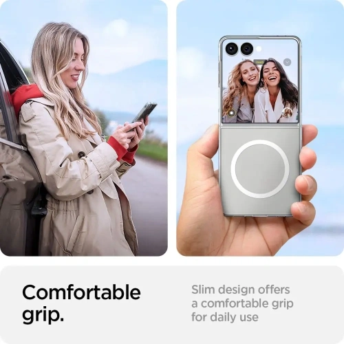 Etui Spigen Airskin Mag MagSafe do Samsung Galaxy Z Flip 7 Crystal Clear/white