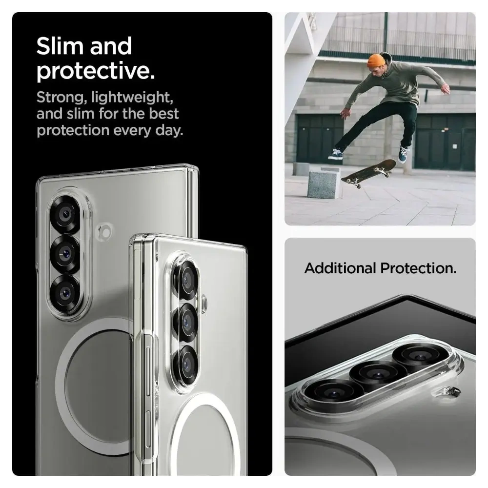 Etui Spigen Airskin Mag MagSafe do Samsung Galaxy Z Fold 7 Crystal Clear/white