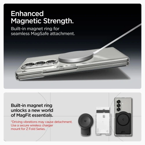 Etui Spigen Airskin Mag MagSafe do Samsung Galaxy Z Fold 7 Crystal Clear/white