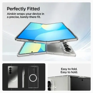 Etui Spigen Airskin Mag MagSafe do Samsung Galaxy Z Fold 7 Crystal Clear/white