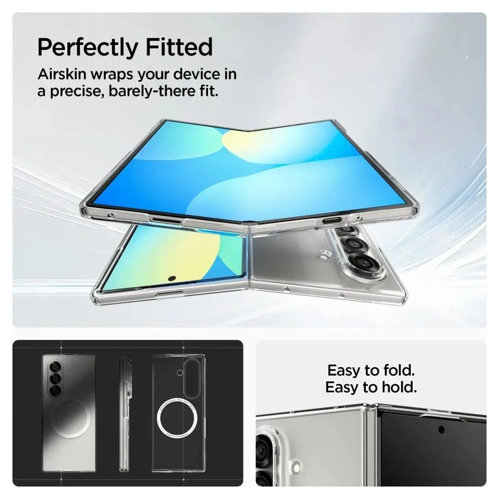 Etui Spigen Airskin Mag MagSafe do Samsung Galaxy Z Fold 7 Crystal Clear/white