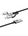 Kabel Mophie 3w1 USB-C, microUSB und Lightning - USB-A 1m (schwarz)