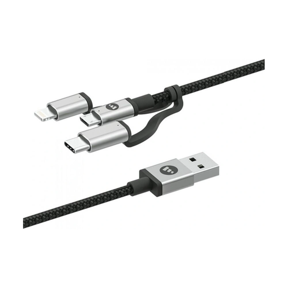Hurtownia GSM - Kabel Mophie 3w1 USB-C, microUSB oraz lightning - USB-A 1m (czarny) - MPH025BLK - {ean13} - Hurt