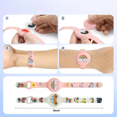 Pasek Tech-Protect Smooth For Kids do Apple AirTag 1 / 2 Colorful [2 PACK]