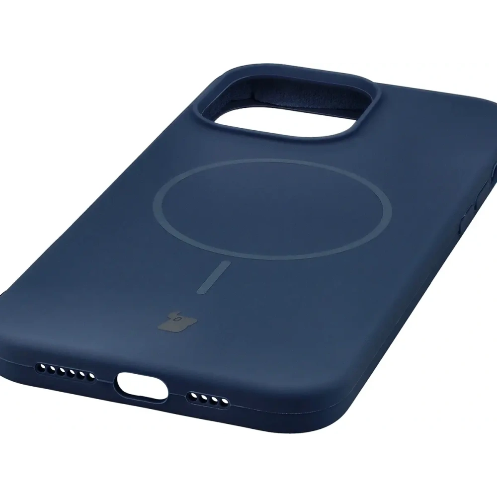 Silikonowe etui z pierścieniem magnetycznym Bizon Soft Case Magnetic do Apple iPhone 14 Pro Max granatowe