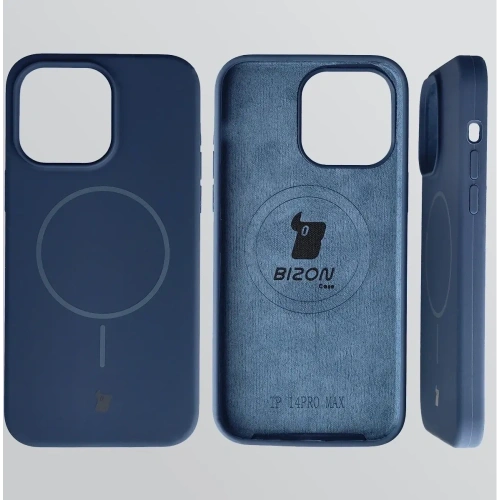 Silikonowe etui z pierścieniem magnetycznym Bizon Soft Case Magnetic do Apple iPhone 14 Pro Max granatowe