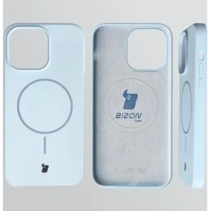 Silikonowe etui z pierścieniem magnetycznym Bizon Soft Case Magnetic do Apple iPhone 14 Pro Max błękitne