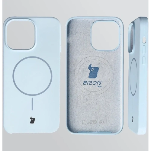 Silikonowe etui z pierścieniem magnetycznym Bizon Soft Case Magnetic do Apple iPhone 14 Pro Max błękitne