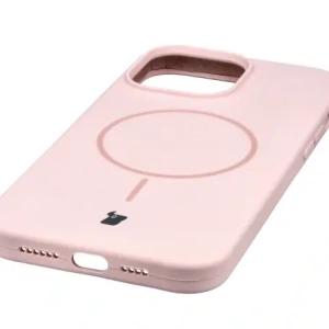 Silikonowe etui z pierścieniem magnetycznym Bizon Soft Case Magnetic do Apple iPhone 14 Pro Max jasnoróżowe