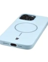Silikonowe etui z pierścieniem magnetycznym Bizon Soft Case Magnetic do Apple iPhone 15 Pro Max błękitne
