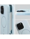 Silikonowe etui z pierścieniem magnetycznym Bizon Soft Case Magnetic do Apple iPhone 15 Pro Max błękitne