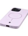 Silikonowe etui z pierścieniem magnetycznym Bizon Soft Case Magnetic do Apple iPhone 15 Pro Max jasnofioletowe
